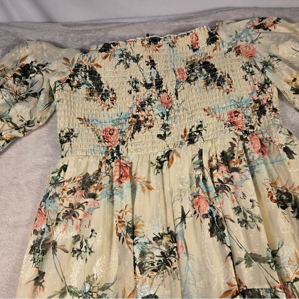 Baltic Born Floral Smocked Maxi Dress Cream Rose Botanical 3XL Plus Size Wedding - Picture 2 of 11